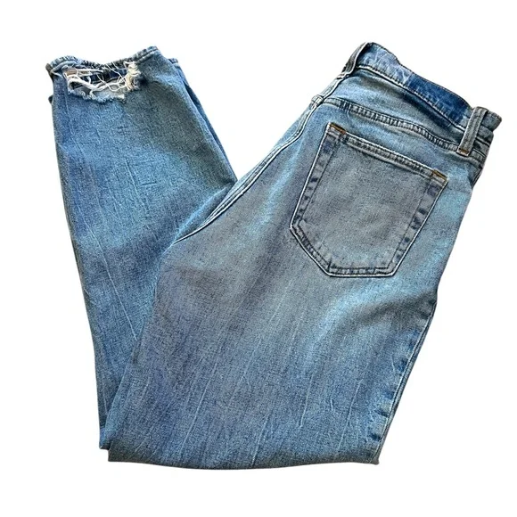 ABERCROMBIE & FITCH The Ankle Straight Ultra High Rise Jeans Distressed Size 8 - Picture 2 of 11